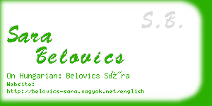 sara belovics business card